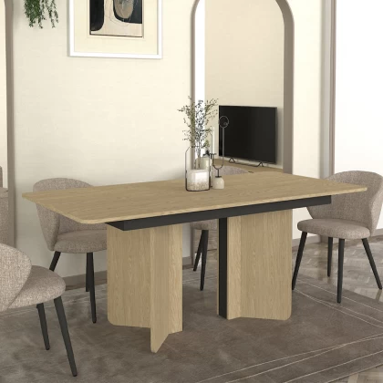 Τραπέζι Lava Megapap χρώμα rota oak - ανθρακί 180x90x76,8εκ. Τραπέζι Lava Megapap χρώμα rota oak - ανθρακί 180x90x76,8εκ.