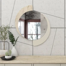Καθρέπτης τοίχου Sevilla Μegapap χρώμα sandstone - travertine 59,2x2,2x69εκ.