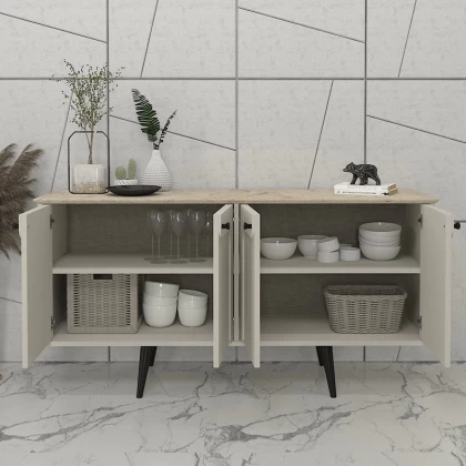 Μπουφές Sevilla Megapap χρώμα sandstone - travertine 150x44,6x72,2εκ. Μπουφές Sevilla Megapap χρώμα sandstone - travertine 150x44,6x72,2εκ.
