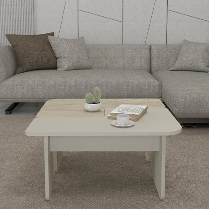 Τραπεζάκι σαλονιού σετ 2τμχ Sevilla Megapap χρώμα sandstone - travertine 75x75x37,4εκ. Τραπεζάκι σαλονιού σετ 2τμχ Sevilla Megapap χρώμα sandstone - travertine 75x75x37,4εκ.