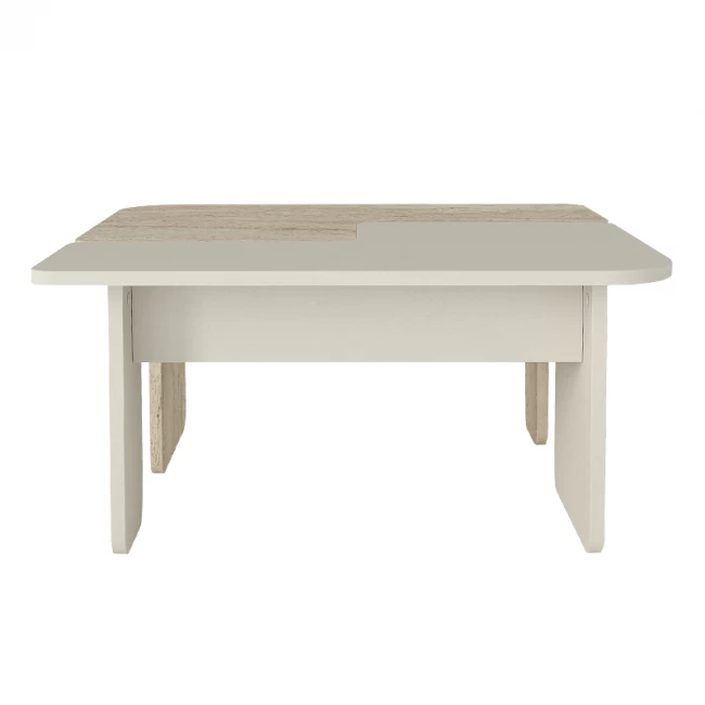Τραπεζάκι σαλονιού σετ 2τμχ Sevilla Megapap χρώμα sandstone - travertine 75x75x37,4εκ.