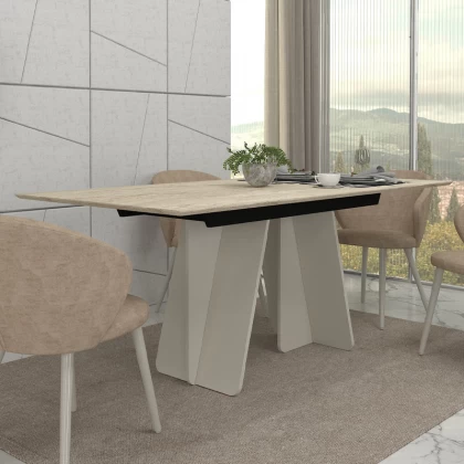 Τραπέζι Sevilla Megapap χρώμα sandstone - travertine 180x90x75εκ. Τραπέζι Sevilla Megapap χρώμα sandstone - travertine 180x90x75εκ.