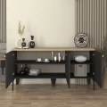 Μπουφές Pedro Megapap χρώμα ανθρακί - rota oak 150x45x75εκ.
