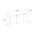 Μπουφές Pedro Megapap χρώμα ανθρακί - rota oak 150x45x75εκ.