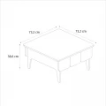 Τραπεζάκι σαλονιού Pedro Megapap χρώμα ανθρακί - rota oak 73,2x73,2x38,6εκ.