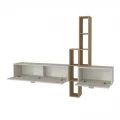 Σύνθεση τηλεόρασης επιτοίχια Edgar χρώμα sandstone - sepet oak 198,4x29,6x148,5εκ.