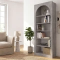 Βιβλιοθήκη Voila Megapap χρώμα γκρι σκυροδέματος 74x35x180εκ.