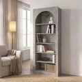 Βιβλιοθήκη Voila Megapap χρώμα γκρι σκυροδέματος 74x35x180εκ.