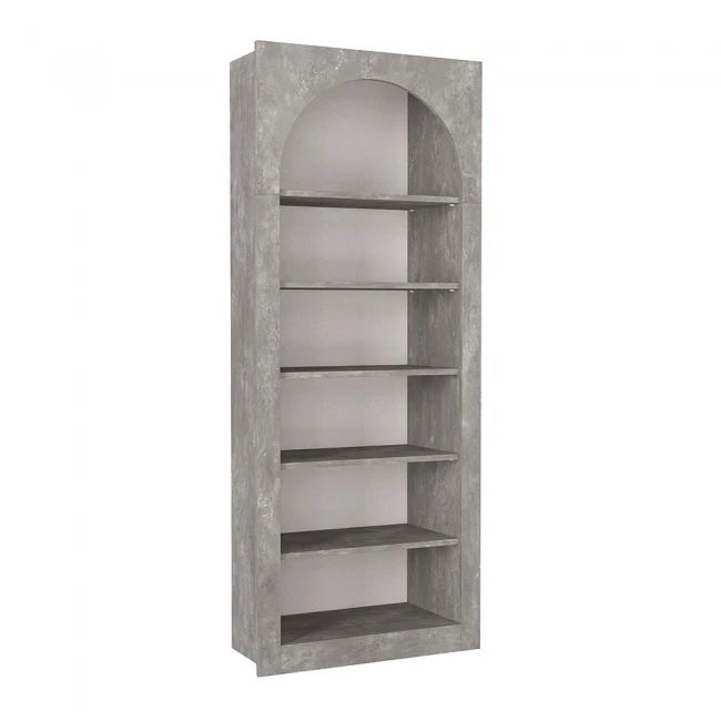 Βιβλιοθήκη Voila Megapap χρώμα γκρι σκυροδέματος 74x35x180εκ.