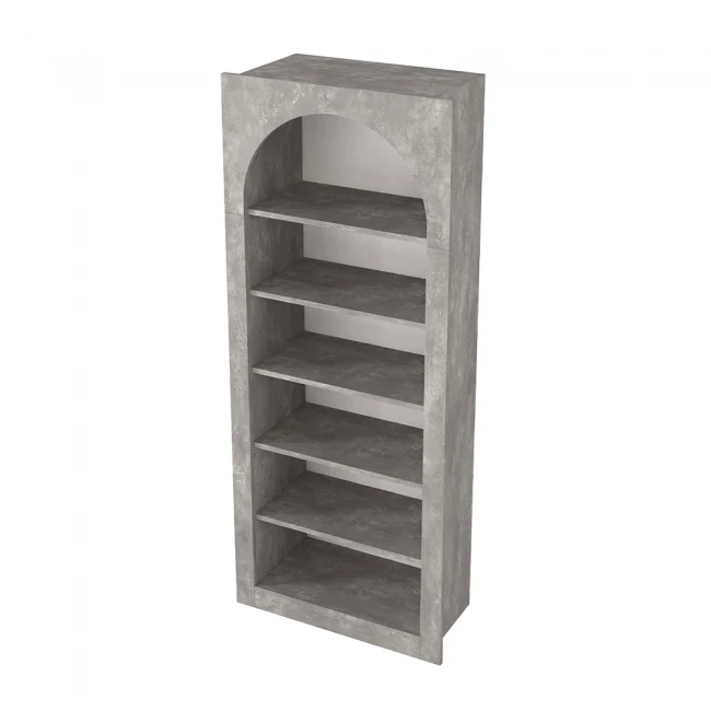 Βιβλιοθήκη Voila Megapap χρώμα γκρι σκυροδέματος 74x35x180εκ.