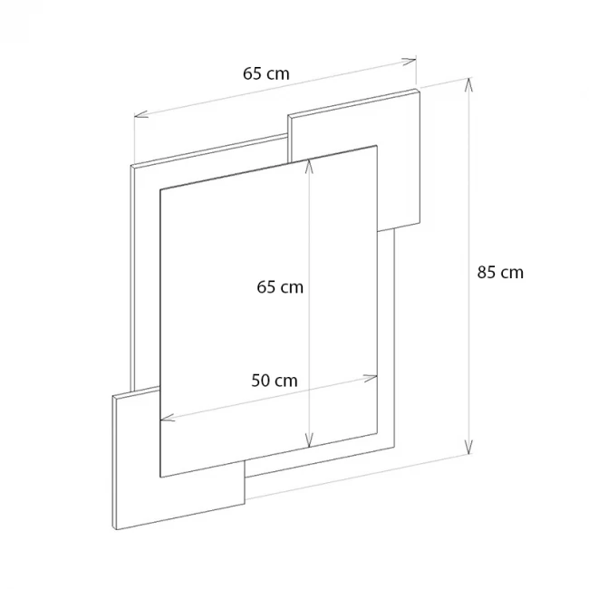 Καθρέπτης τοίχου Selinos Μegapap χρώμα sandstone - rota oak 65x2,2x85εκ.