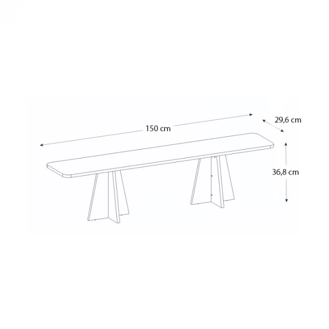 Έπιπλο τηλεόρασης Sugar Megapap χρώμα λευκό 150x29,6x36,8εκ.