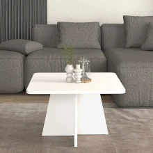 Τραπεζάκι σαλονιού Sugar Megapap χρώμα λευκό 60x60x36,8εκ.