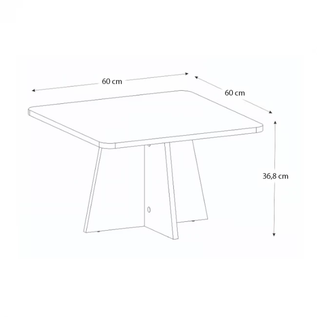 Τραπεζάκι σαλονιού Sugar Megapap χρώμα λευκό 60x60x36,8εκ.