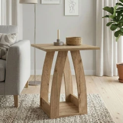 Τραπεζάκι βοηθητικό - Κομοδίνο Deros Megapap χρώμα sepet oak 45x45x56εκ.