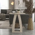 Τραπεζάκι βοηθητικό - Κομοδίνο Deros Megapap χρώμα travertine 45x45x56εκ.