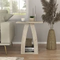 Τραπεζάκι βοηθητικό - Κομοδίνο Deros Megapap χρώμα travertine 45x45x56εκ.