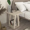 Τραπεζάκι βοηθητικό - Κομοδίνο Deros Megapap χρώμα travertine 45x45x56εκ.
