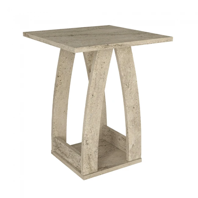 Τραπεζάκι βοηθητικό - Κομοδίνο Deros Megapap χρώμα travertine 45x45x56εκ.