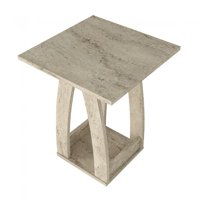 Τραπεζάκι βοηθητικό - Κομοδίνο Deros Megapap χρώμα travertine 45x45x56εκ.