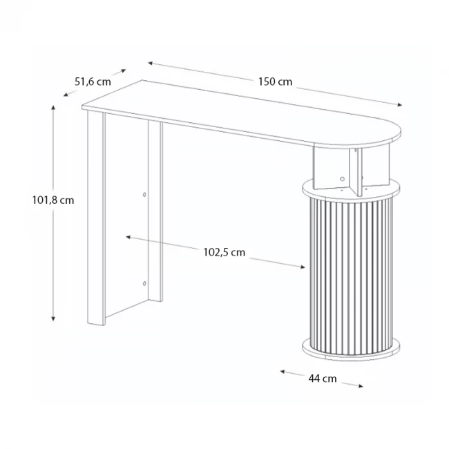 Τραπέζι μπαρ Bohema Megapap χρώμα sepet oak - ivory 150x51,6x101,8εκ. Τραπέζι μπαρ Bohema Megapap χρώμα sepet oak - ivory 150x51,6x101,8εκ.