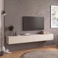 Έπιπλο τηλεόρασης επιτοίχιο Espanse Megapap χρώμα sandstone 241,8x31,7x30εκ.