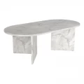Τραπεζάκι σαλονιού Cortado Megapap χρώμα λευκό εφέ μαρμάρου 120x60x39,6εκ.