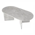 Τραπεζάκι σαλονιού Cortado Megapap χρώμα λευκό εφέ μαρμάρου 120x60x39,6εκ.