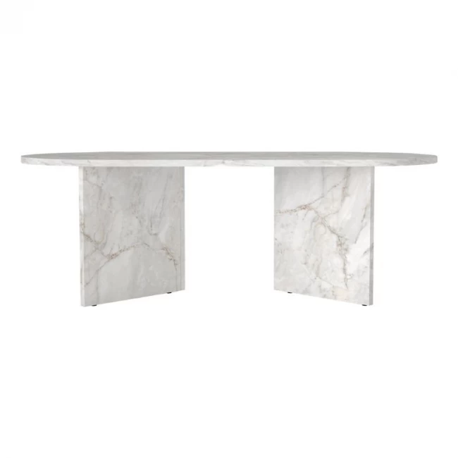 Τραπεζάκι σαλονιού Cortado Megapap χρώμα λευκό εφέ μαρμάρου 120x60x39,6εκ.