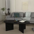 Τραπεζάκι σαλονιού Cortado Megapap χρώμα sencron black 120x60x39,6εκ.