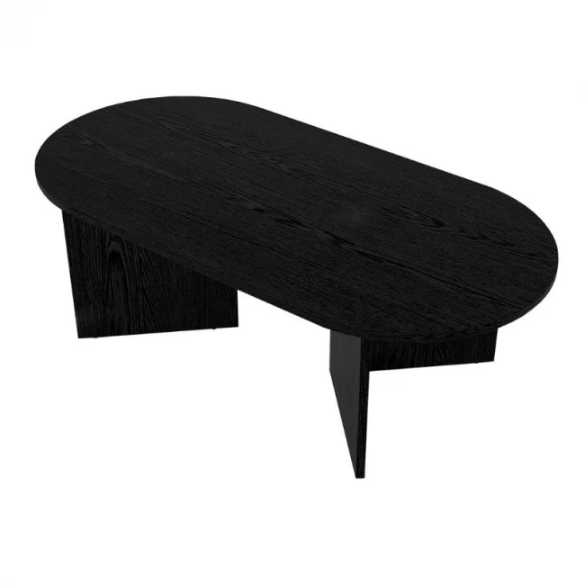 Τραπεζάκι σαλονιού Cortado Megapap χρώμα sencron black 120x60x39,6εκ.