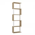 Βιβλιοθήκη Alvina Megapap χρώμα sapphire oak - λευκό 45x19,6x158,8εκ.