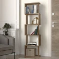Βιβλιοθήκη Alvina Megapap χρώμα καρυδί 45x19,6x158,8εκ.