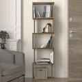 Βιβλιοθήκη Alvina Megapap χρώμα καρυδί 45x19,6x158,8εκ.