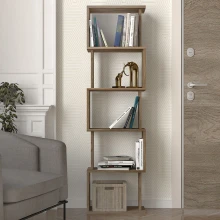 Βιβλιοθήκη Alvina Megapap χρώμα καρυδί 45x19,6x158,8εκ.
