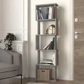 Βιβλιοθήκη Alvina Megapap χρώμα γκρι σκυροδέματος 45x19,6x158,8εκ.