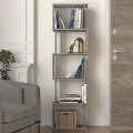 Βιβλιοθήκη Alvina Megapap χρώμα γκρι σκυροδέματος 45x19,6x158,8εκ.