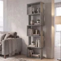 Βιβλιοθήκη Alvina Megapap χρώμα γκρι σκυροδέματος 45x19,6x158,8εκ.