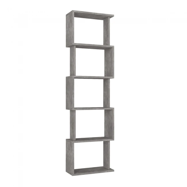 Βιβλιοθήκη Alvina Megapap χρώμα γκρι σκυροδέματος 45x19,6x158,8εκ.