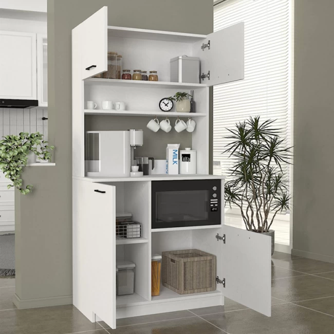 Έπιπλο κουζίνας Tuco 2 Megapap χρώμα λευκό 90x40x180εκ.