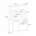 Έπιπλο κουζίνας Tuco 2 Megapap χρώμα λευκό 90x40x180εκ.