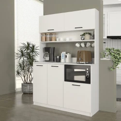 Έπιπλο κουζίνας Tuco 3 Megapap χρώμα λευκό 123,8x40x180εκ.