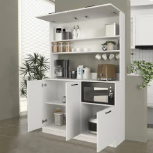 Έπιπλο κουζίνας Tuco 3 Megapap χρώμα λευκό 123,8x40x180εκ.
