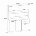 Έπιπλο κουζίνας Tuco 3 Megapap χρώμα sapphire oak 123,8x40x180εκ.