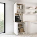 Έπιπλο κουζίνας Kalira 2 Megapap χρώμα λευκό - rota oak 60x40x196εκ.