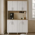 Έπιπλο κουζίνας Kalira 4 Megapap χρώμα λευκό - rota oak 120x40x196εκ.