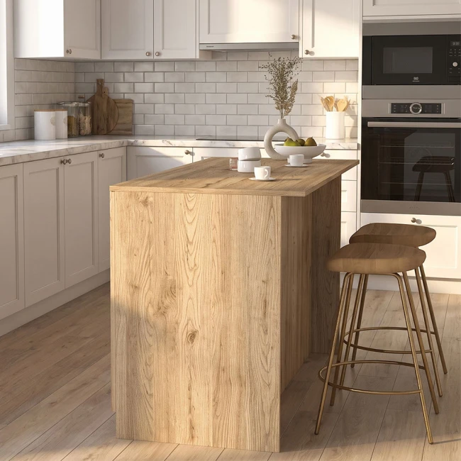 Τραπέζι - Πάγκος κουζίνας Peres Megapap χρώμα sepet oak 150x70x91,8εκ.