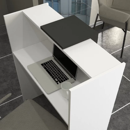 Γραφείο υποδοχής - reception Hola Megapap χρώμα λευκό - ανθρακί 93,6x45,2x110,3εκ. Γραφείο υποδοχής - reception Hola Megapap χρώμα λευκό - ανθρακί 93,6x45,2x110,3εκ.