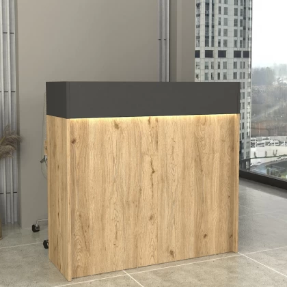 Γραφείο υποδοχής - reception Wilko Megapap με LED χρώμα sepet oak - ανθρακί 113,6x42x110εκ. Γραφείο υποδοχής - reception Wilko Megapap με LED χρώμα sepet oak - ανθρακί 113,6x42x110εκ.