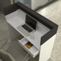 Γραφείο υποδοχής - reception Wilko Megapap με LED χρώμα λευκό - ανθρακί 113,6x42x110εκ.